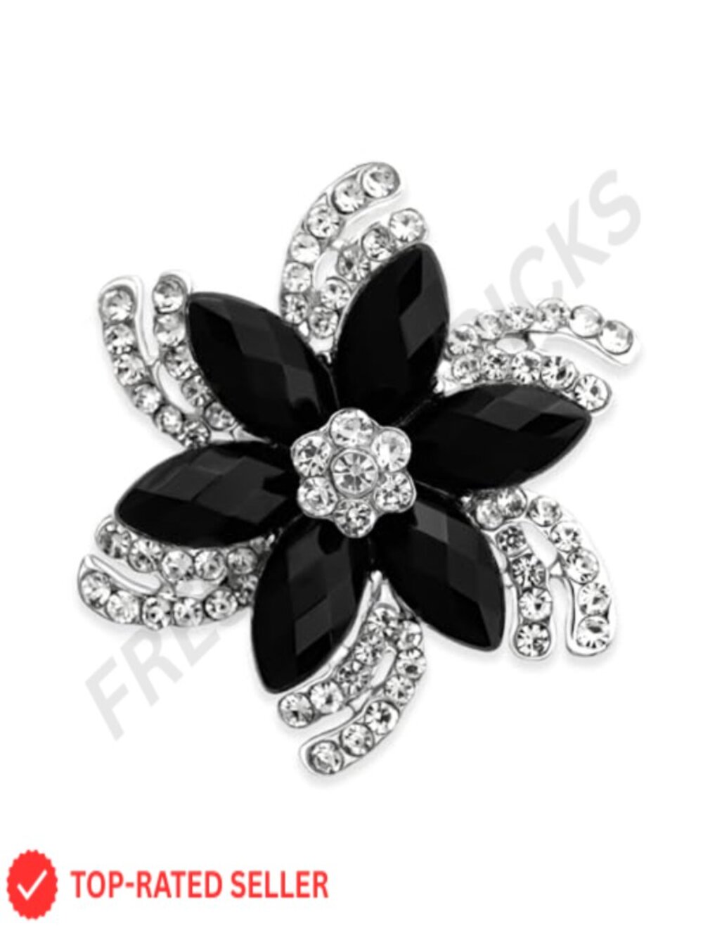 Rhinestone Crystal Flower Brooch Pin Elegant Wedding Party Accessory